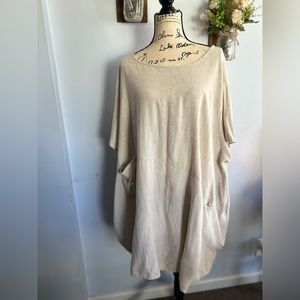 Anysize oversized tunic minimalist‎ linen and cotton blend sustainable neutral